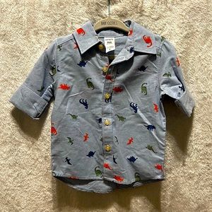 Carters Button Down Dino Shirt